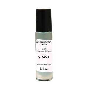African Musk Green For Men All Natural Fresh Clean Roll-On Scent